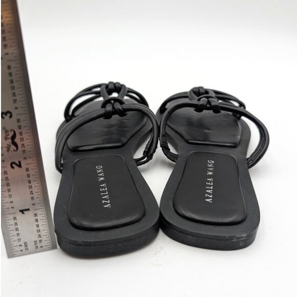 Azalea Wang Stetson Tubular Straps Knot Flat Sandals Women's Black Size US7 EU38 - Picture 4 of 13